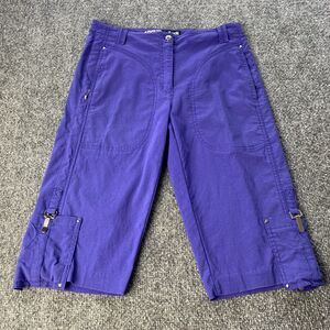 Jamie Sadock Shorts Women's 2 Bermuda Golf Purple Y2K 13.5" Inseam Zip Pockets